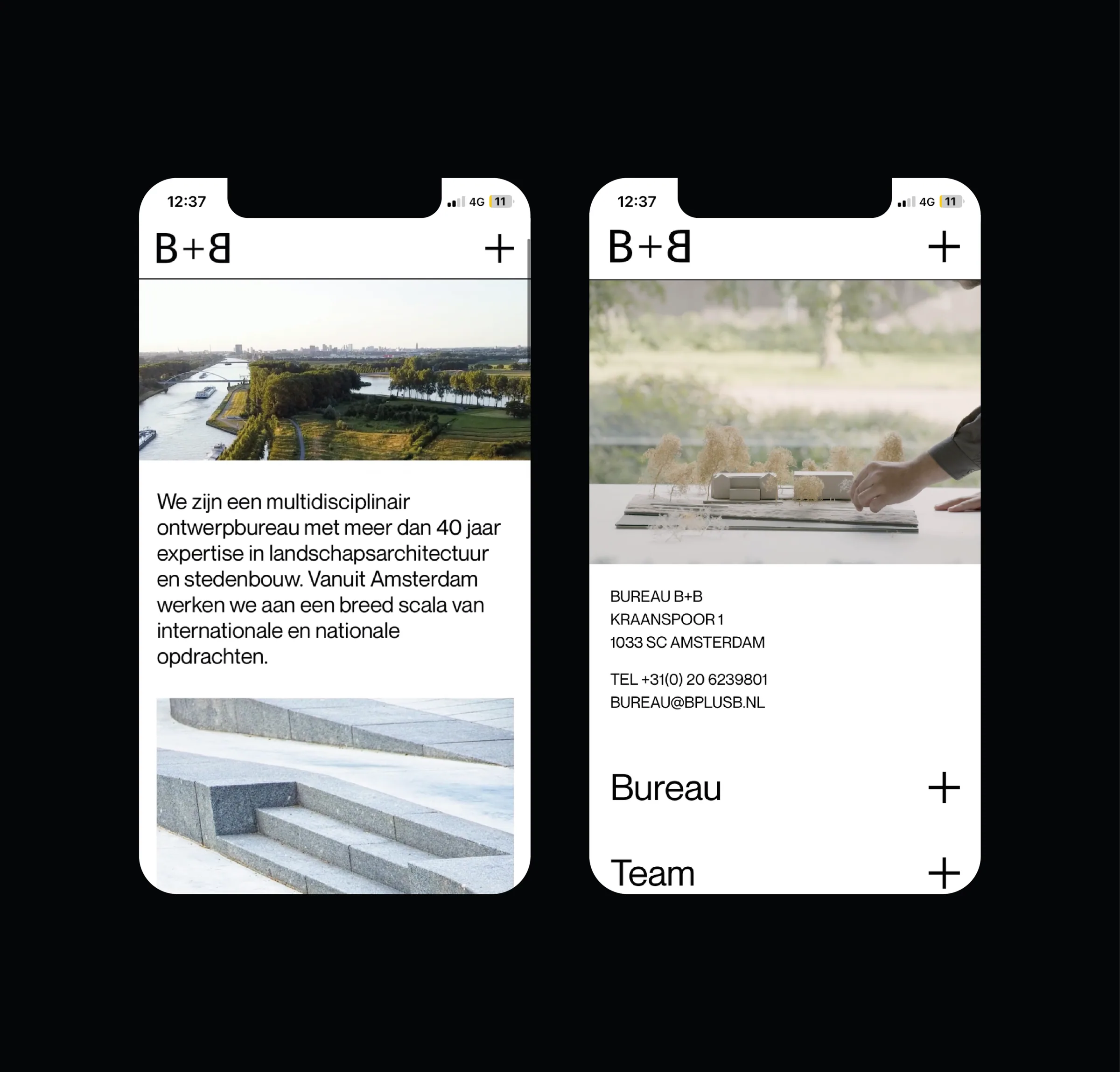 B+B Landscape architecture — Webdesign, Art Direction video & photography — design by Studio Jord Noorbeek